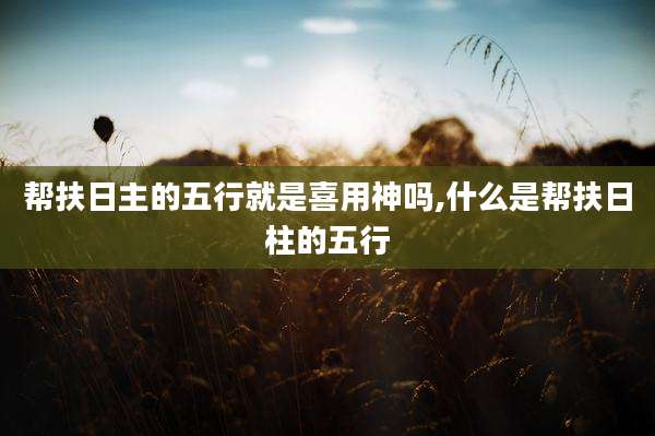 帮扶日主的五行就是喜用神吗,什么是帮扶日柱的五行