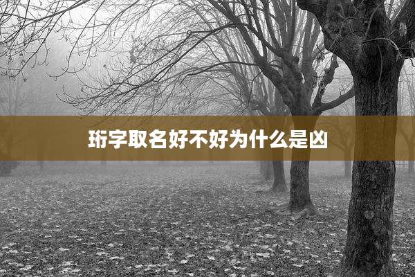 珩字取名好不好为什么是凶