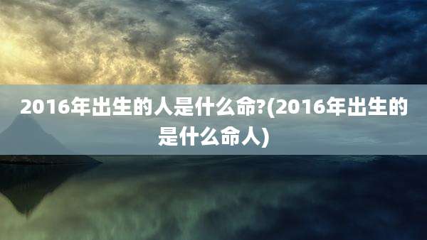 2016年出生的人是什么命?(2016年出生的是什么命人)