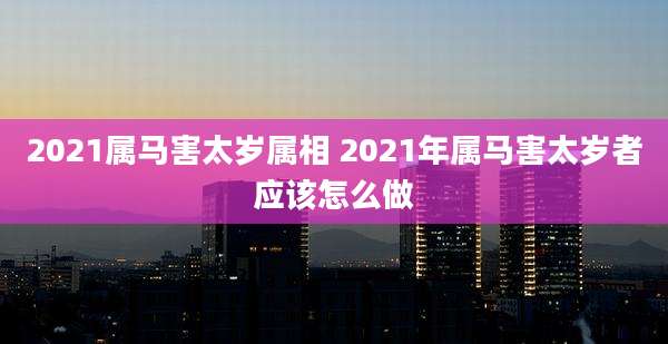 2021属马害太岁属相 2021年属马害太岁者应该怎么做