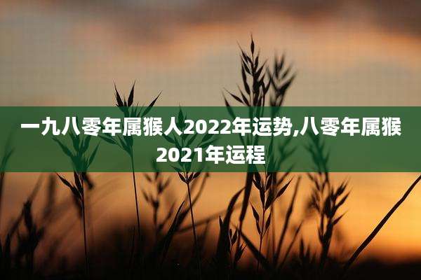 一九八零年属猴人2022年运势,八零年属猴2021年运程