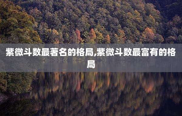 紫微斗数最著名的格局,紫微斗数最富有的格局