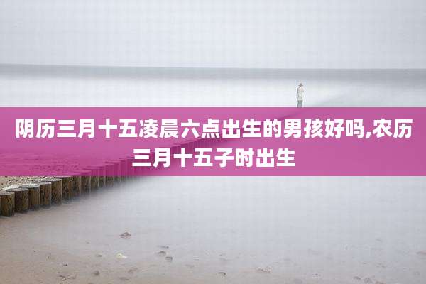 阴历三月十五凌晨六点出生的男孩好吗,农历三月十五子时出生