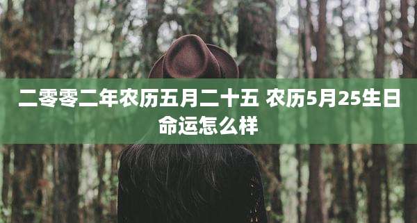 二零零二年农历五月二十五 农历5月25生日命运怎么样
