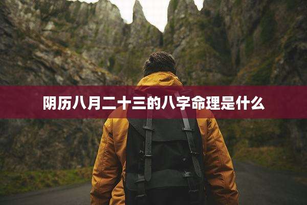 阴历八月二十三的八字命理是什么