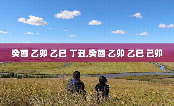 癸酉 乙卯 乙巳 丁丑,癸酉 乙卯 乙巳 己卯