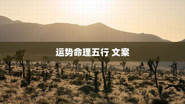 运势命理五行 文案