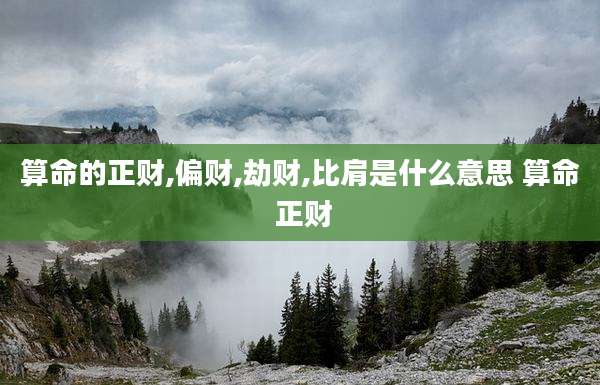 算命的正财,偏财,劫财,比肩是什么意思 算命 正财