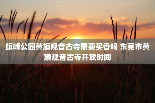 旗峰公园黄旗观音古寺需要买香吗 东莞市黄旗观音古寺开放时间