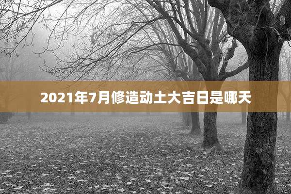 2021年7月修造动土大吉日是哪天