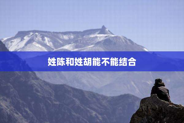 姓陈和姓胡能不能结合