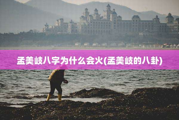 孟美岐八字为什么会火(孟美岐的八卦)