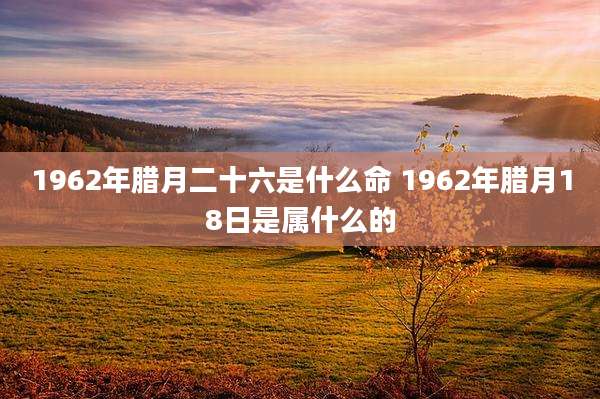 1962年腊月二十六是什么命 1962年腊月18日是属什么的