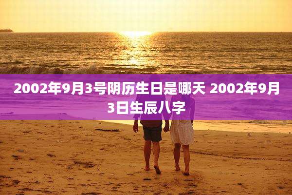 2002年9月3号阴历生日是哪天 2002年9月3日生辰八字