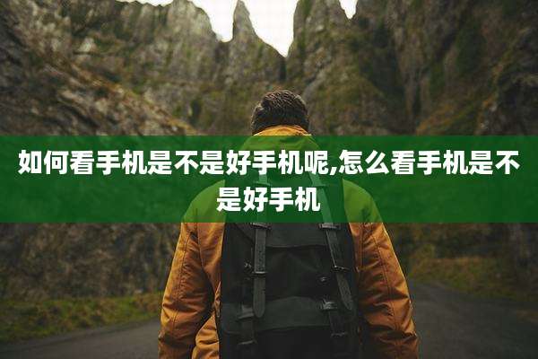 如何看手机是不是好手机呢,怎么看手机是不是好手机
