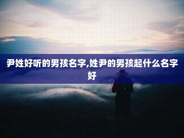 尹姓好听的男孩名字,姓尹的男孩起什么名字好