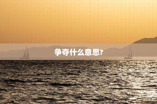 争夺什么意思?