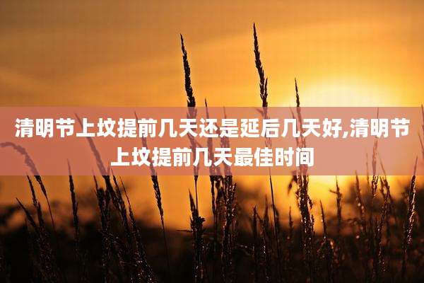 清明节上坟提前几天还是延后几天好,清明节上坟提前几天最佳时间