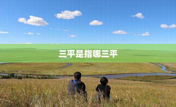 三平是指哪三平