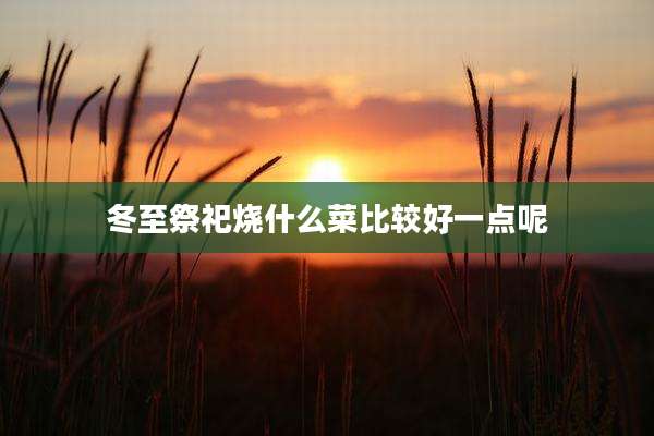 冬至祭祀烧什么菜比较好一点呢