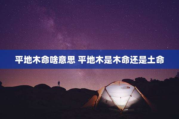 平地木命啥意思 平地木是木命还是土命