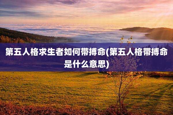 第五人格求生者如何带搏命(第五人格带搏命是什么意思)