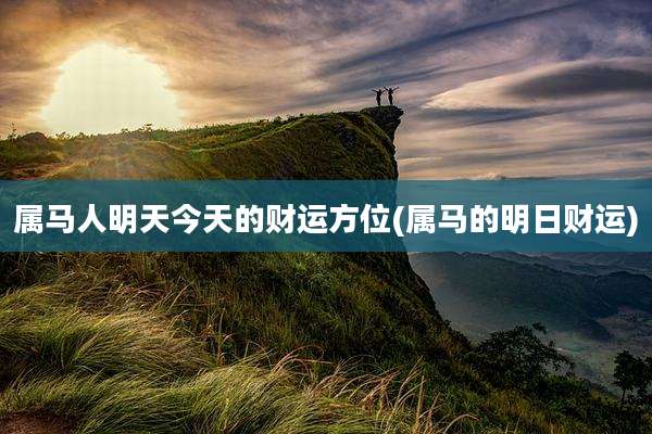 属马人明天今天的财运方位(属马的明日财运)