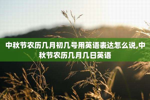 中秋节农历几月初几号用英语表达怎么说,中秋节农历几月几日英语