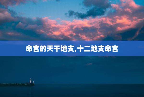 命宫的天干地支,十二地支命宫