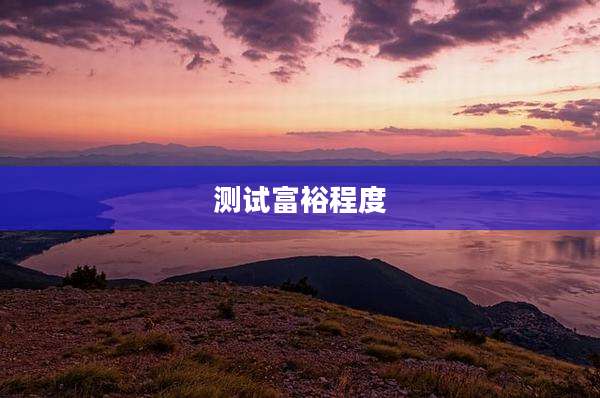 测试富裕程度