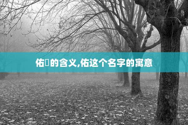 佑喆的含义,佑这个名字的寓意