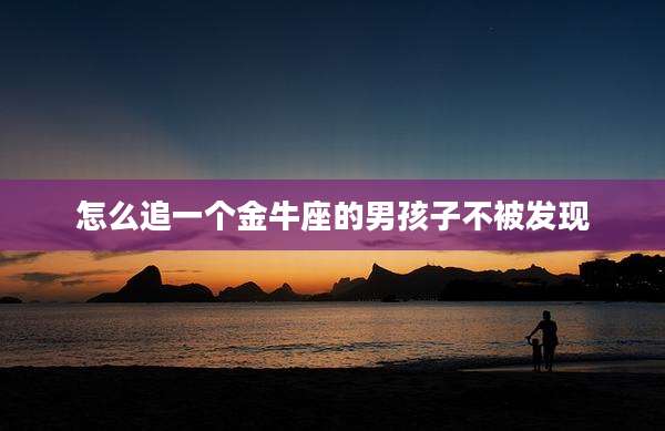 怎么追一个金牛座的男孩子不被发现
