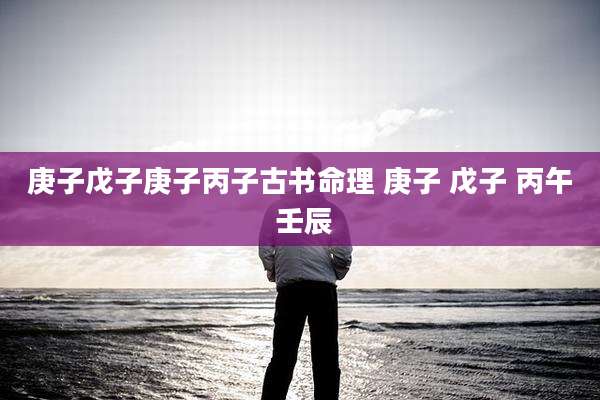 庚子戊子庚子丙子古书命理 庚子 戊子 丙午 壬辰