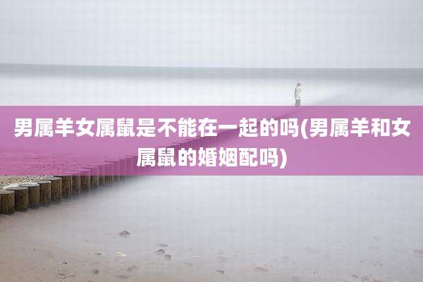 男属羊女属鼠是不能在一起的吗(男属羊和女属鼠的婚姻配吗)