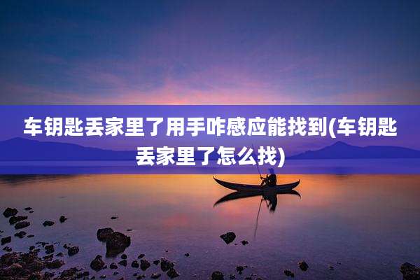 车钥匙丢家里了用手咋感应能找到(车钥匙丢家里了怎么找)
