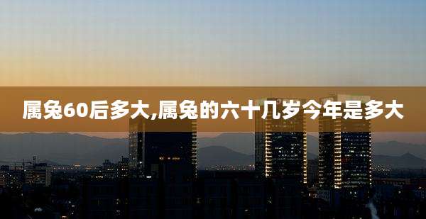 属兔60后多大,属兔的六十几岁今年是多大