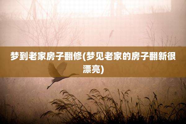 梦到老家房子翻修(梦见老家的房子翻新很漂亮)
