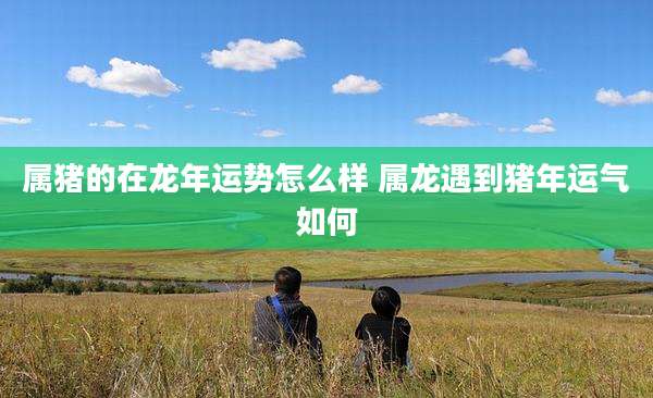 属猪的在龙年运势怎么样 属龙遇到猪年运气如何
