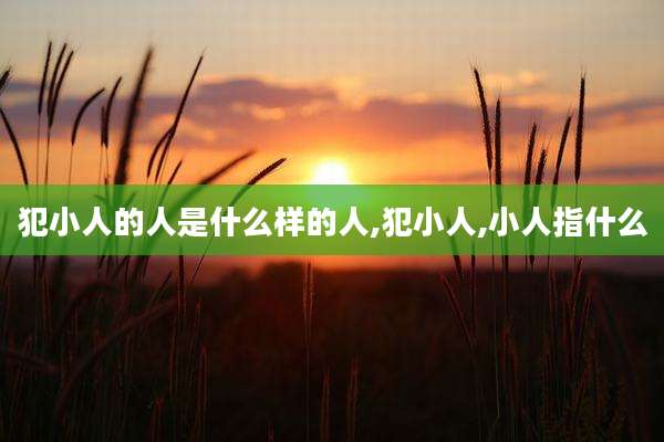 犯小人的人是什么样的人,犯小人,小人指什么