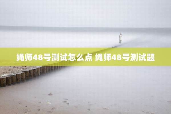 绳师48号测试怎么点 绳师48号测试题