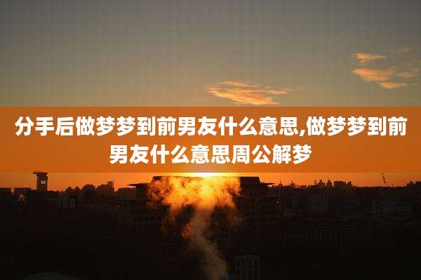分手后做梦梦到前男友什么意思,做梦梦到前男友什么意思周公解梦