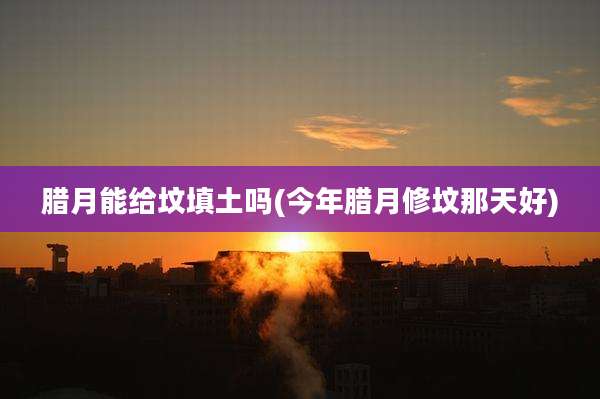 腊月能给坟填土吗(今年腊月修坟那天好)