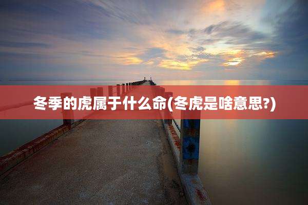冬季的虎属于什么命(冬虎是啥意思?)