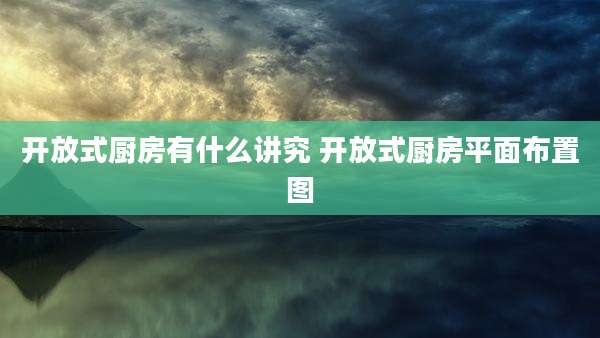开放式厨房有什么讲究 开放式厨房平面布置图