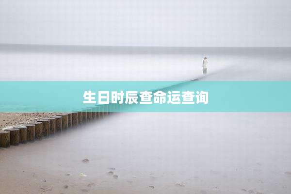 生日时辰查命运查询
