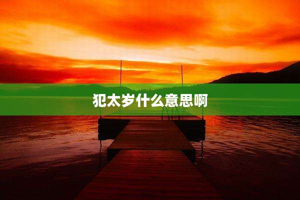 犯太岁什么意思啊