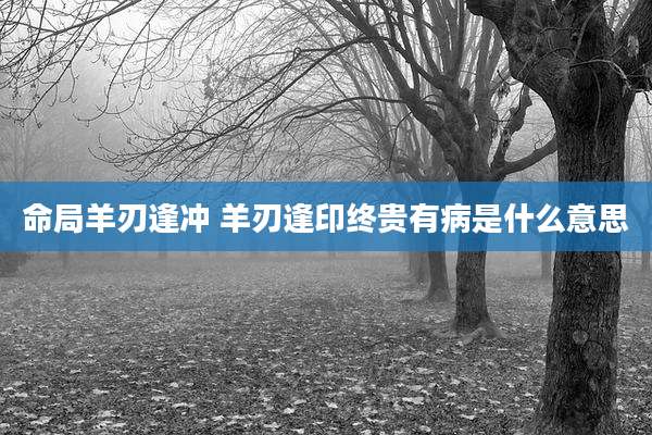 命局羊刃逢冲 羊刃逢印终贵有病是什么意思