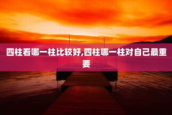四柱看哪一柱比较好,四柱哪一柱对自己最重要