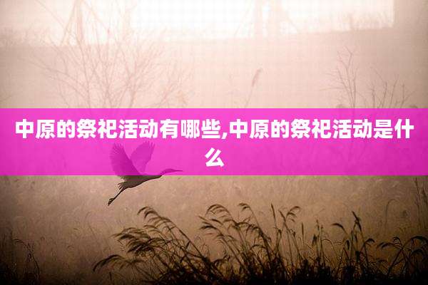 中原的祭祀活动有哪些,中原的祭祀活动是什么