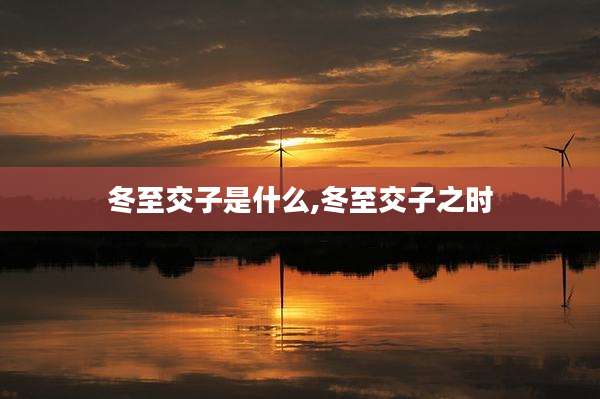 冬至交子是什么,冬至交子之时